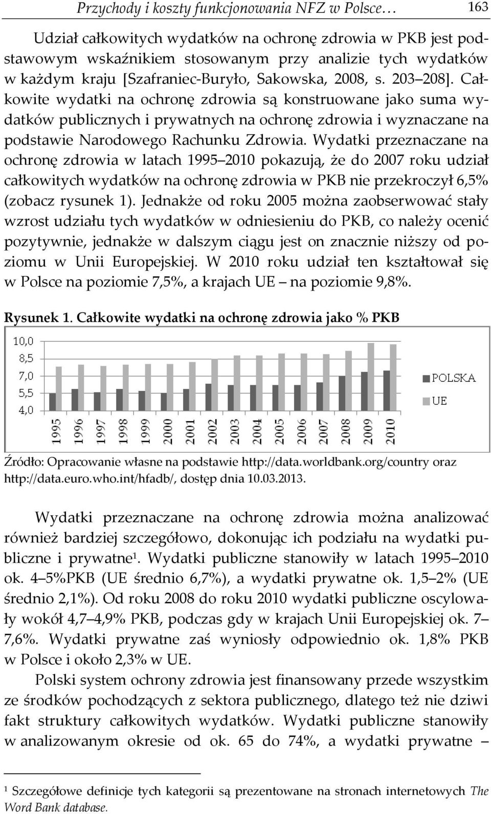 Całkowite wydatki na ochronę zdrowia są konstruowane jako suma wydatków publicznych i prywatnych na ochronę zdrowia i wyznaczane na podstawie Narodowego Rachunku Zdrowia.