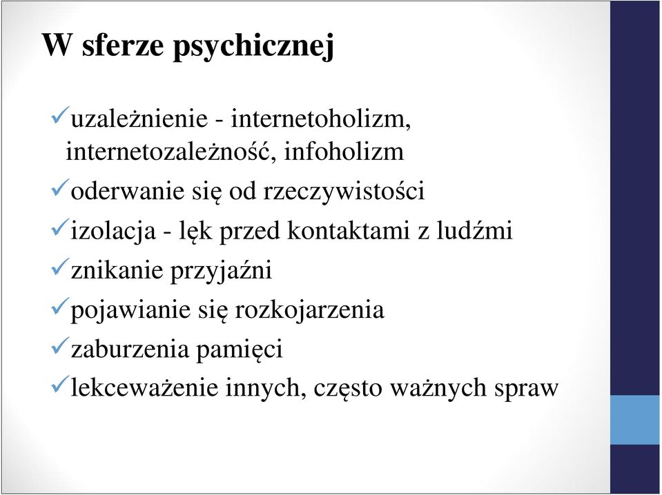 izolacja - lęk przed kontaktami z ludźmi znikanie przyjaźni