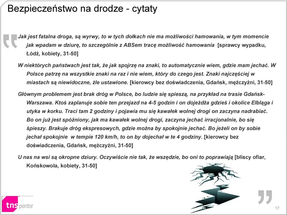 W Polsce patrzę na wszystkie znaki na raz i nie wiem, który do czego jest. Znaki najczęściej w miastach są niewidoczne, źle ustawione.