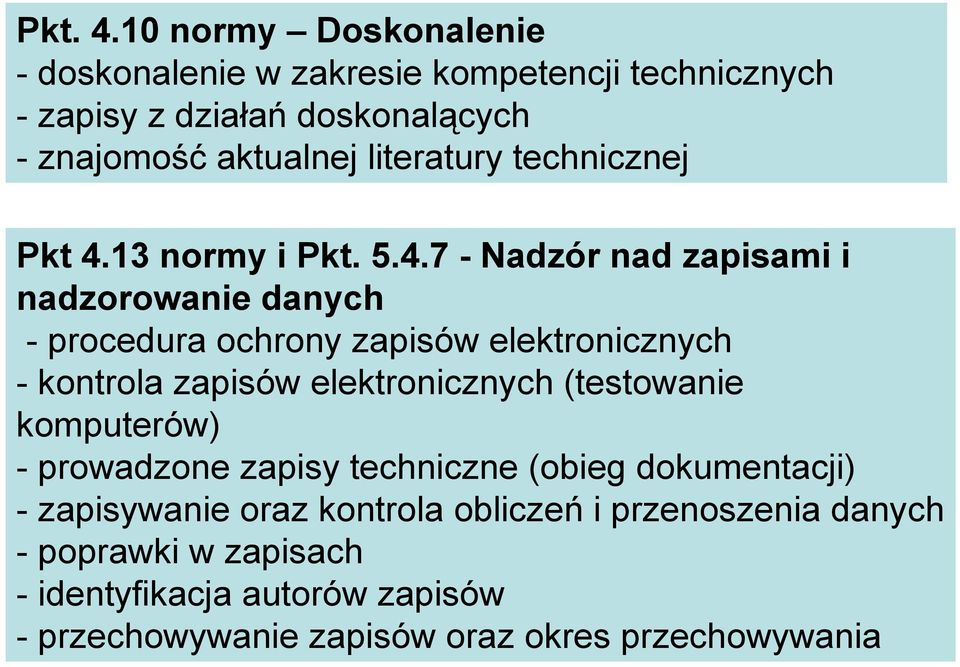 literatury technicznej Pkt 4.