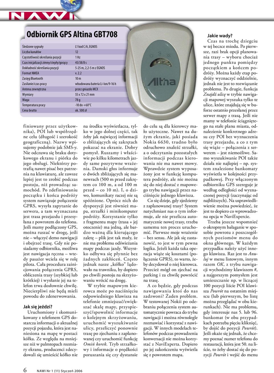 2-5 m z EGNOS Format NMEA v. 2.