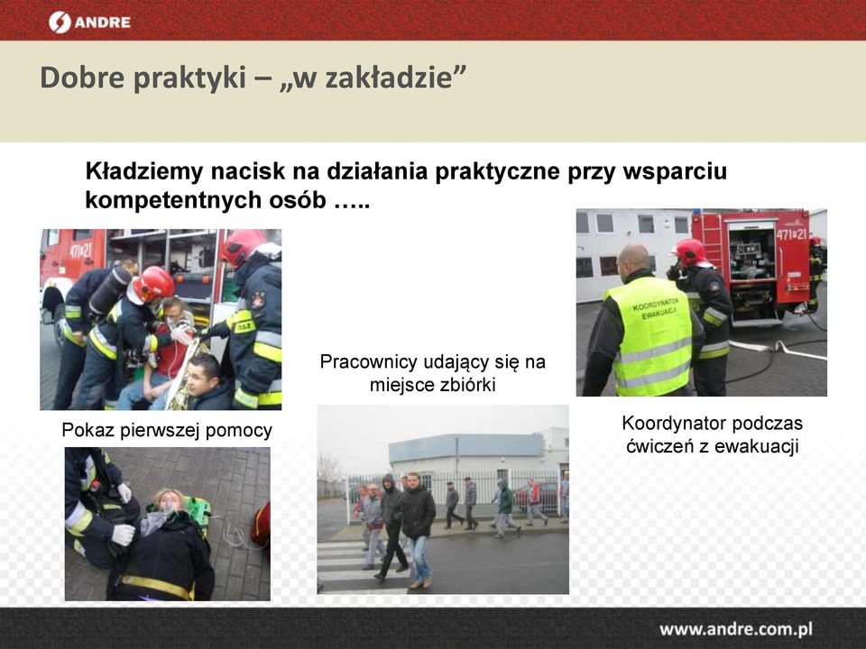 . Pracownicy udający się na miejsce zbiórki