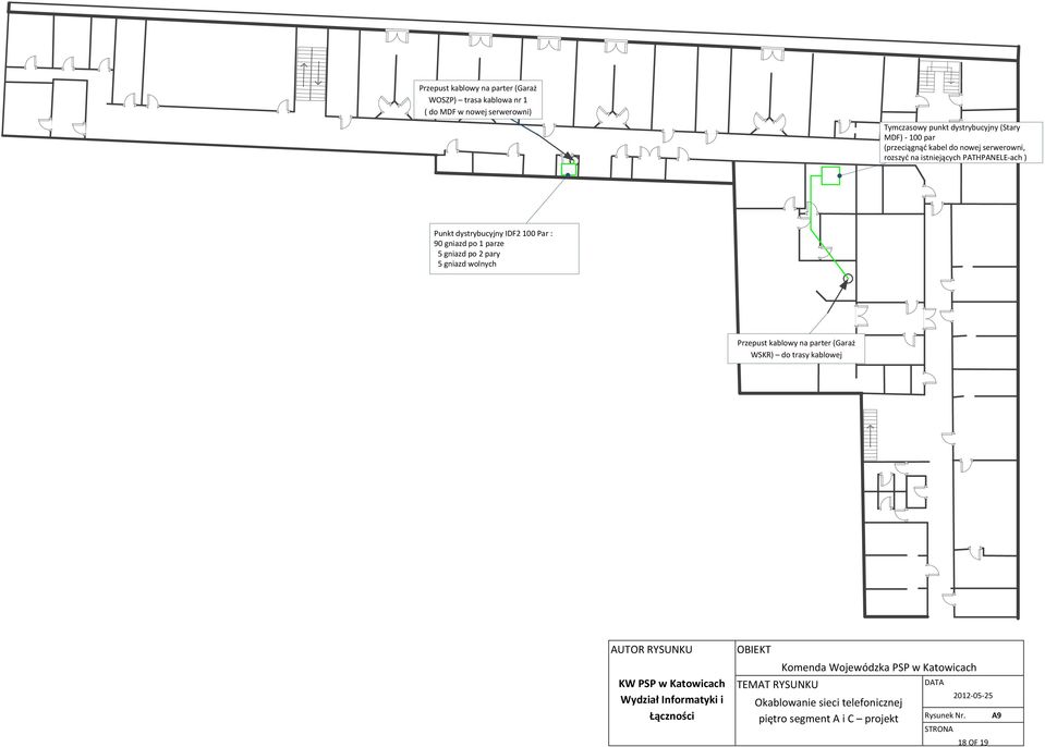 PATHPANELE-ach ) Punkt dystrybucyjny IDF2 100 Par : 90 gniazd po 1 parze 5 gniazd po 2 pary 5 gniazd wolnych