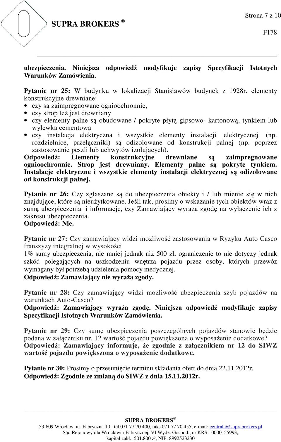 czy instalacja elektryczna i wszystkie elementy instalacji elektrycznej (np. rozdzielnice, przełączniki) są odizolowane od konstrukcji palnej (np.