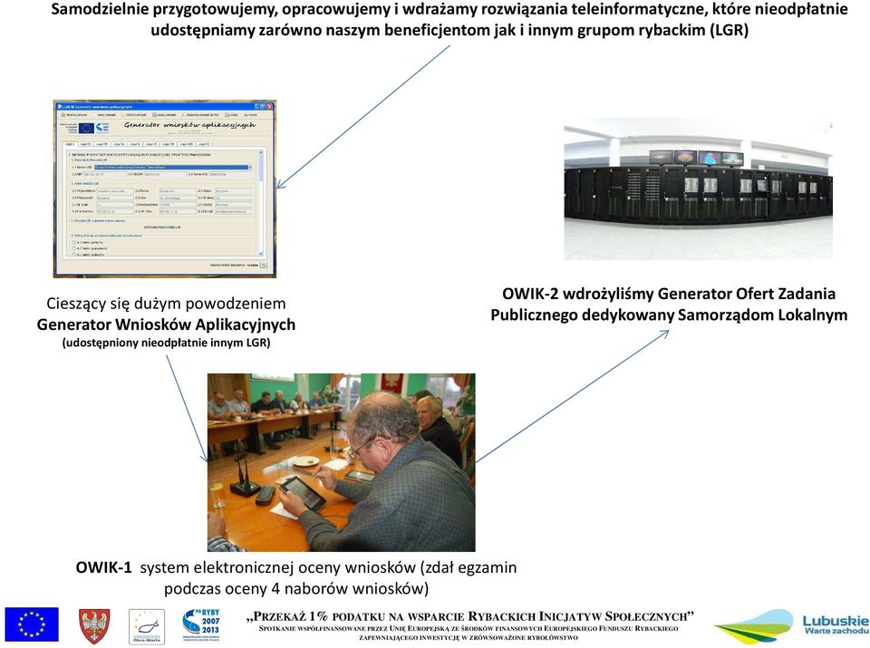 Generator Wniosków Aplikacyjnych (udostępniony nieodpłatnie innym LGR) OWIK-2 wdrożyliśmy Generator Ofert Zadania