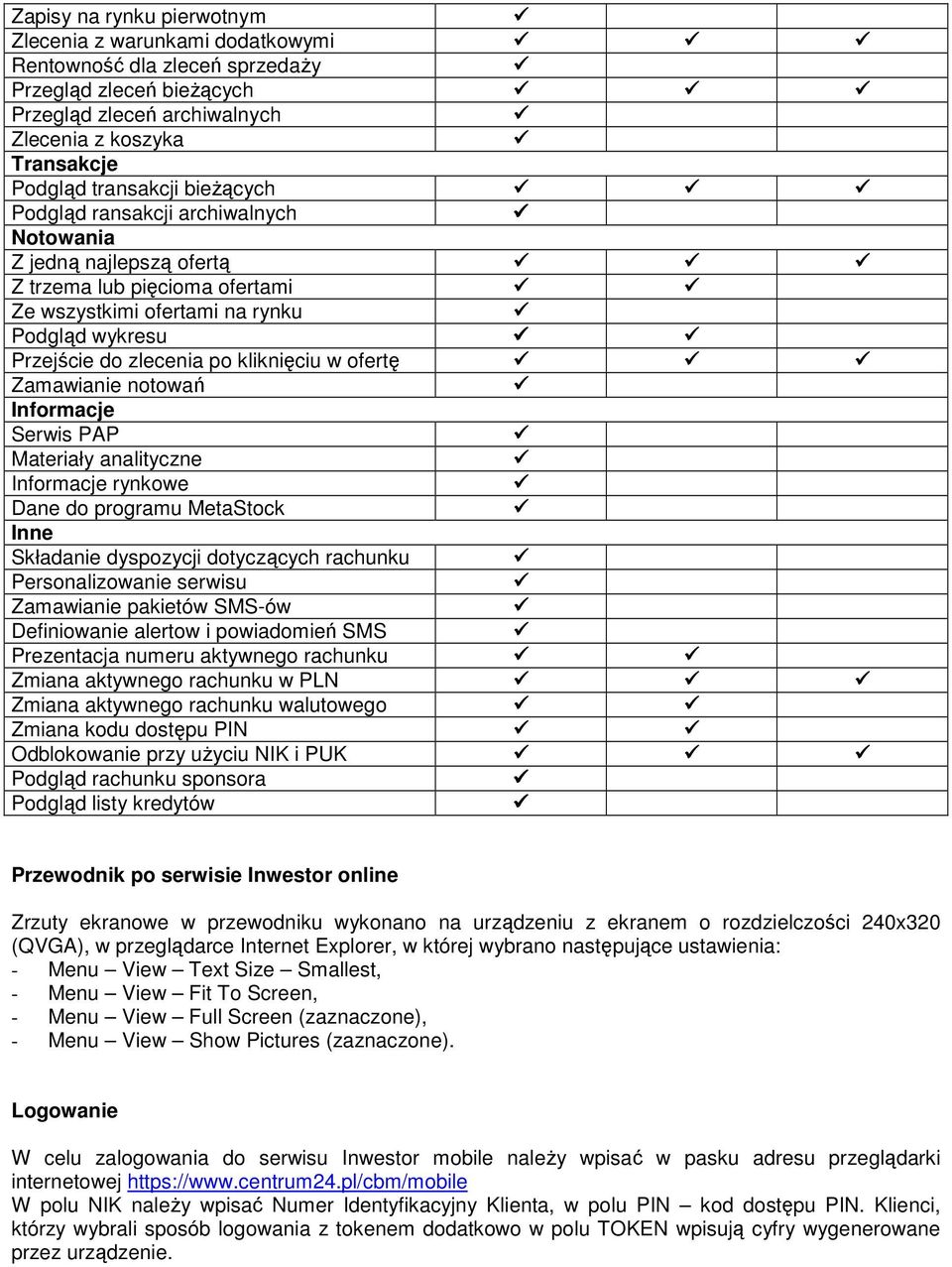 Zamawianie notowań Informacje Serwis PAP Materiały analityczne Informacje rynkowe Dane do programu MetaStock Inne Składanie dyspozycji dotyczących rachunku Personalizowanie serwisu Zamawianie