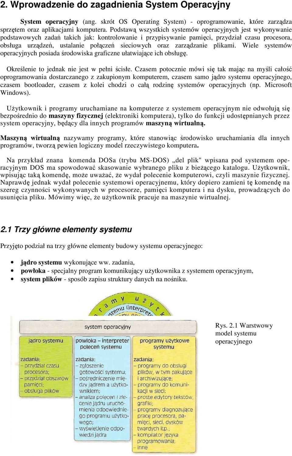 sieciowych oraz zarządzanie plikami. Wiele systemów operacyjnych posiada środowiska graficzne ułatwiające ich obsługę. Określenie to jednak nie jest w pełni ścisłe.