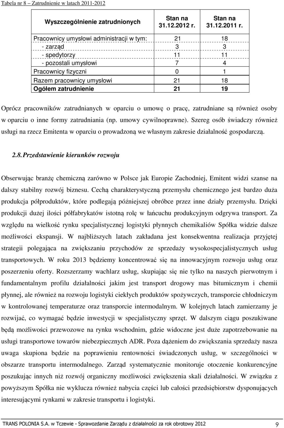 pracowników zatrudnianych w oparciu o umowę o pracę, zatrudniane są również osoby w oparciu o inne formy zatrudniania (np. umowy cywilnoprawne).