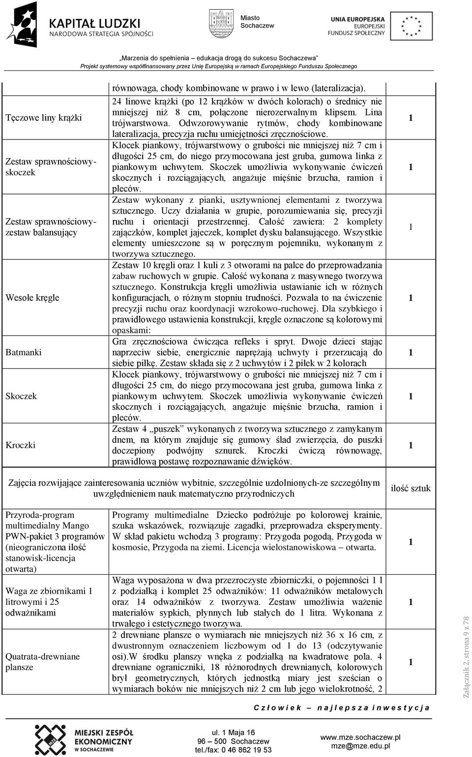 Lina trójwarstwowa. Odwzorowywanie rytmów, chody kombinowane lateralizacja, precyzja ruchu umiejętności zręcznościowe.