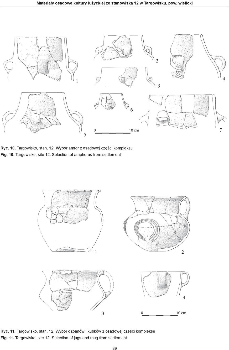 Selection of amphoras from settlement Ryc. 11. Targowisko, stan. 12.