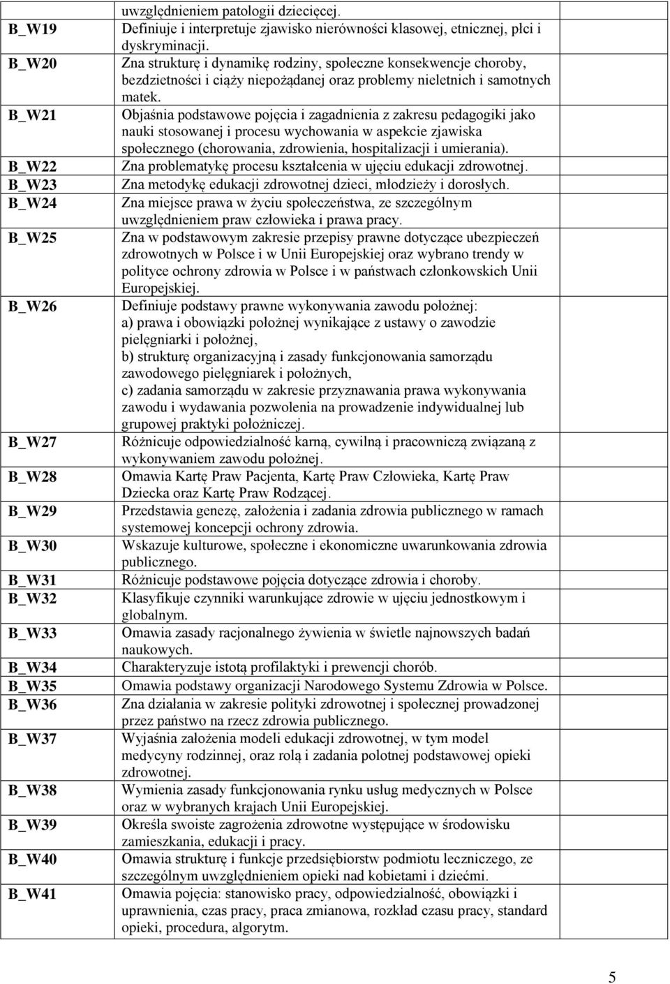 Zna strukturę i dynamikę rodziny, społeczne konsekwencje choroby, bezdzietności i ciąży niepożądanej oraz problemy nieletnich i samotnych matek.