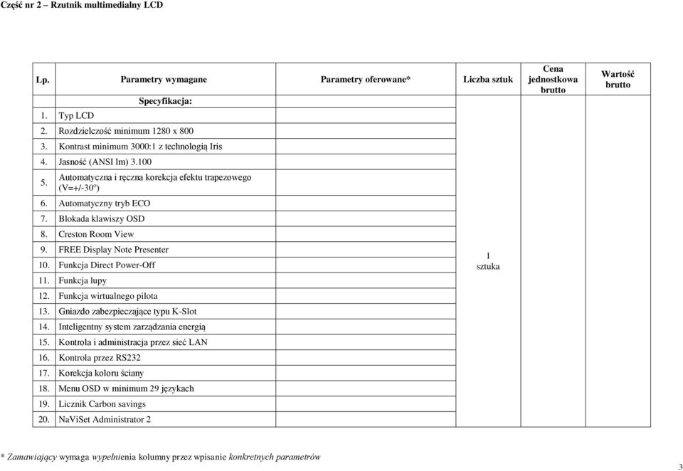 FREE Display Note Presenter 0. Funkcja Direct Power-Off. Funkcja lupy 2. Funkcja wirtualnego pilota 3. Gniazdo zabezpieczające typu K-Slot 4.