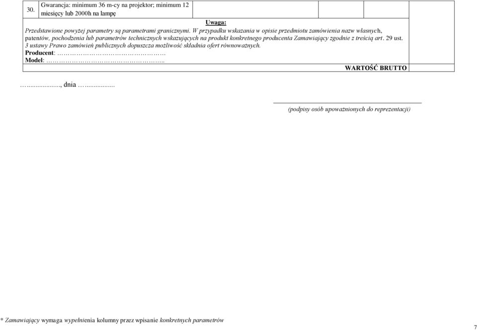 projektor; minimum 2