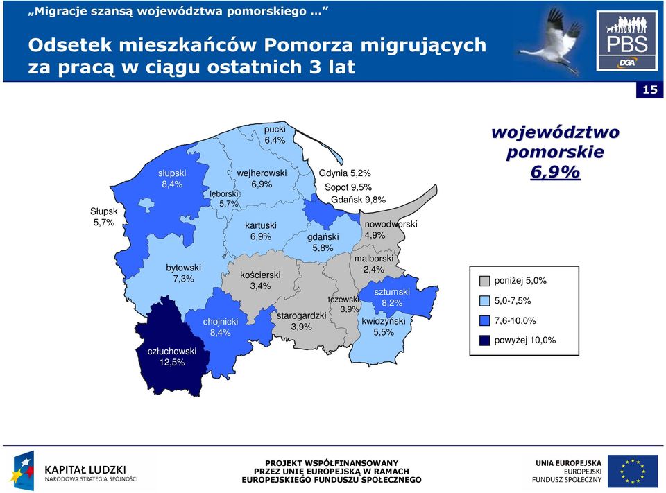 pucki województwo 6,4% pomorskie Gdynia 5,2% 6,9% gdański 5,8% starogardzki 3,9% Sopot 9,5% Gdańsk 9,8%