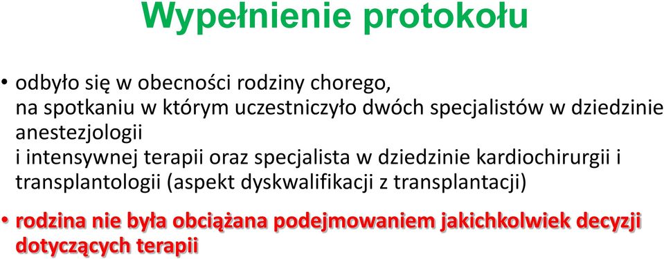 specjalista w dziedzinie kardiochirurgii i transplantologii (aspekt dyskwalifikacji z