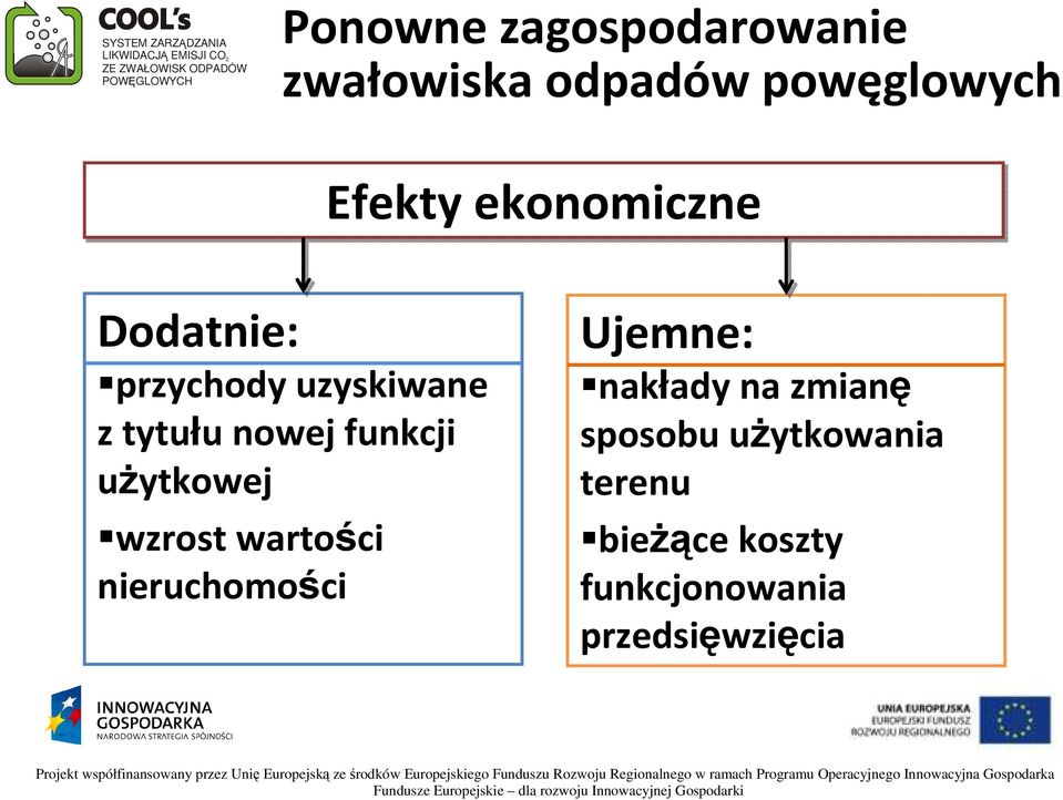 użytkowej wzrost wartości nieruchomości Ujemne: nakłady na zmianę