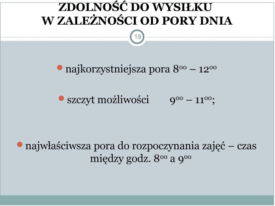 możliwości 9 00 11 00 ; najwłaściwsza pora do