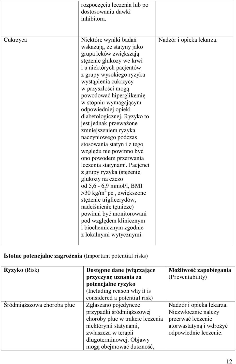 powodować hiperglikemię w stopniu wymagającym odpowiedniej opieki diabetologicznej.