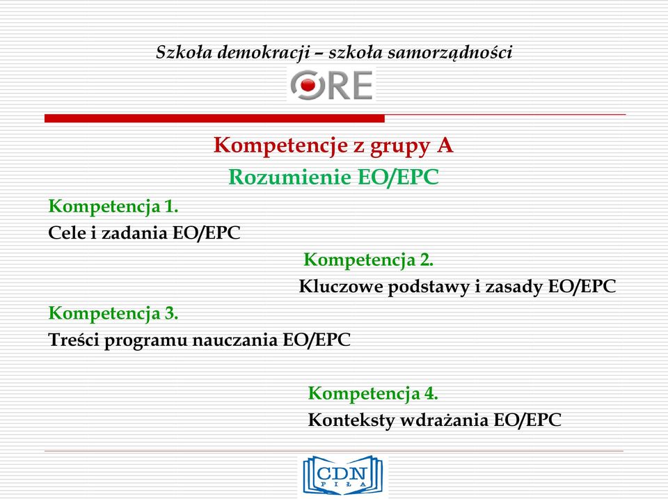Kluczowe podstawy i zasady EO/EPC Kompetencja 3.