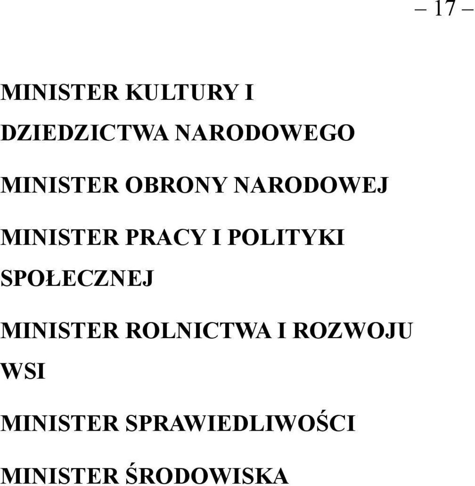 POLITYKI SPOŁECZNEJ MINISTER ROLNICTWA I