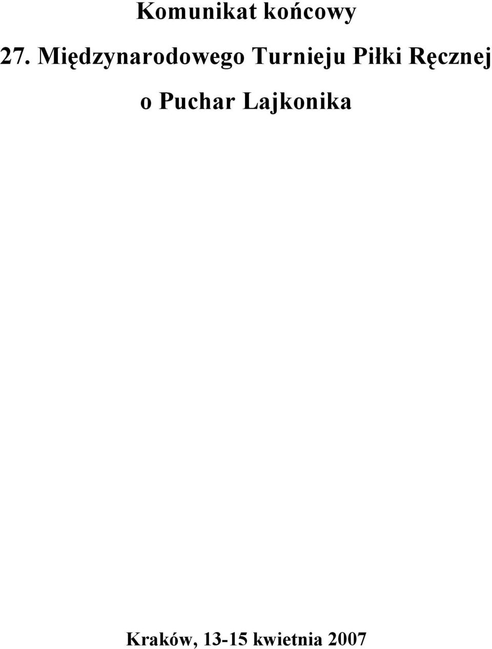 Piłki Ręcznej o Puchar