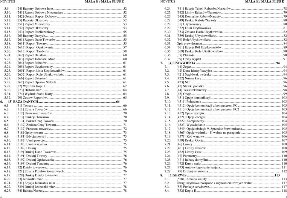 [2612] Raport Opakowania... 57 5.20. [2613] Raport Tandemy... 58 5.21. [262] Raport Działów... 60 5.22. [263] Raport Jednostki Miar... 60 5.23. [264] Raport Rabatów... 61 5.24.