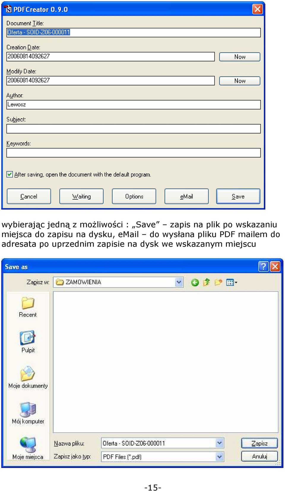 email do wysłana pliku PDF mailem do adresata