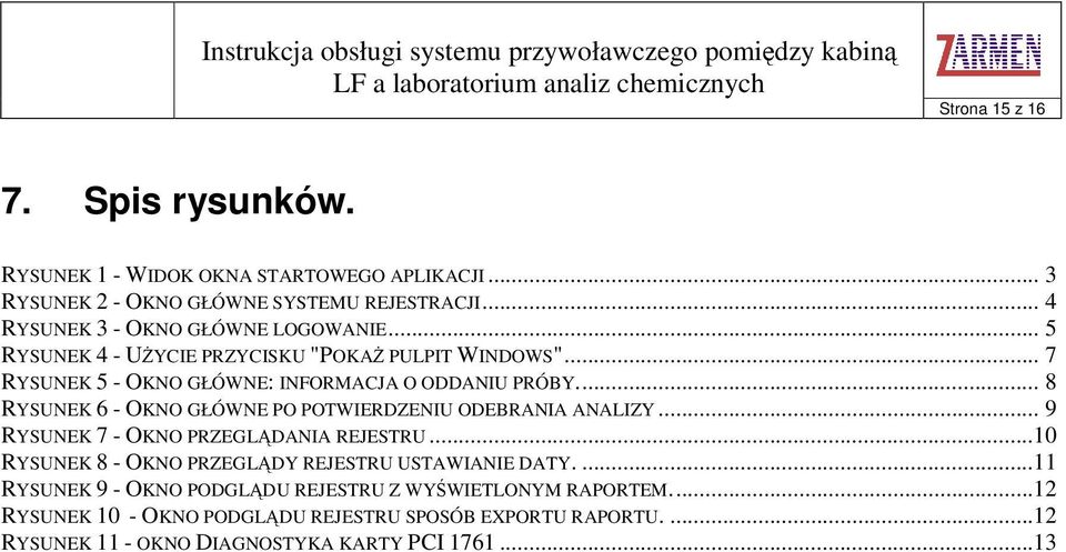 .. 8 RYSUNEK 6 - OKNO GŁÓWNE PO POTWIERDZENIU ODEBRANIA ANALIZY... 9 RYSUNEK 7 - OKNO PRZEGLDANIA REJESTRU.