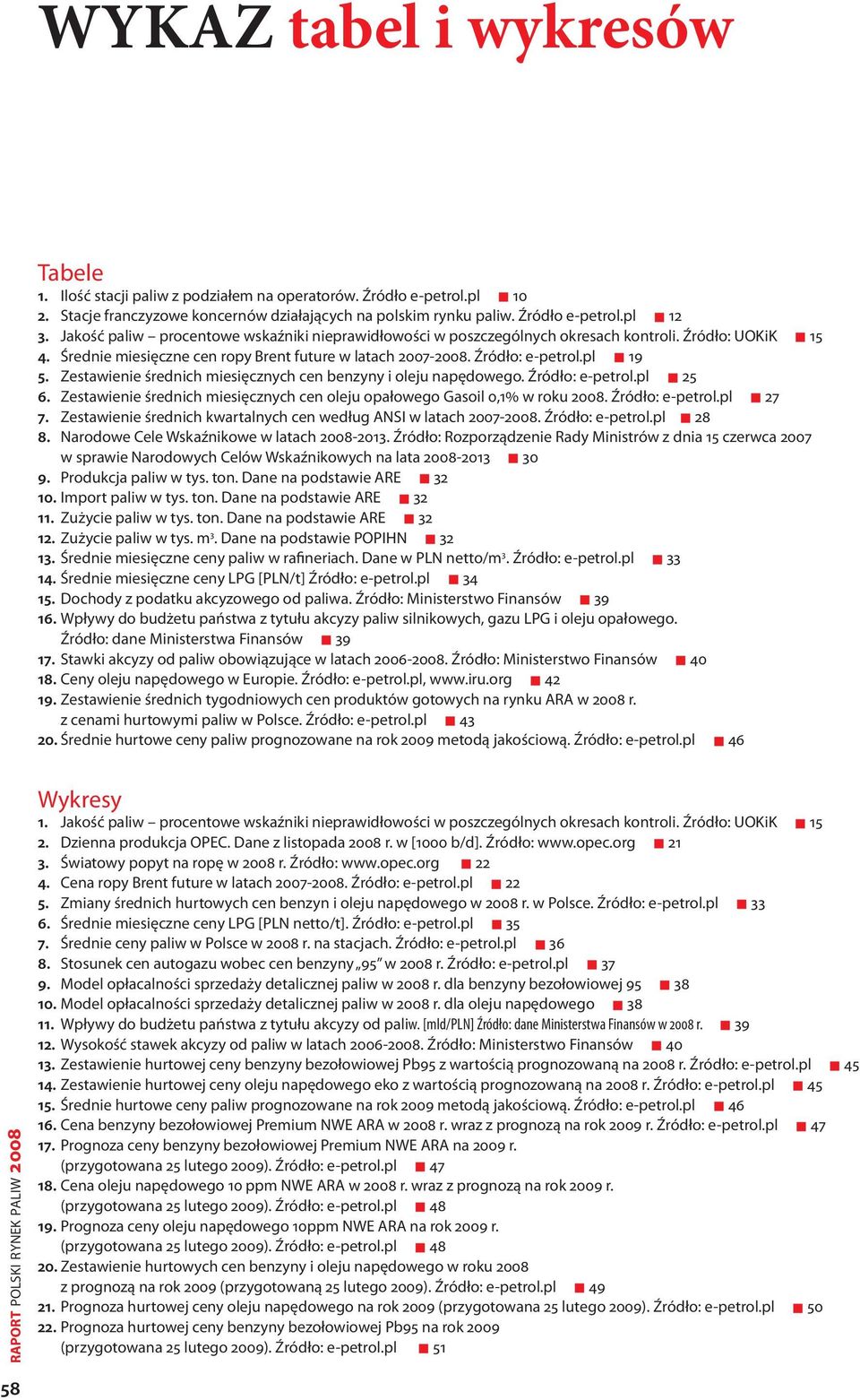 Zestawienie średnich miesięcznych cen benzyny i oleju napędowego. 25 6. Zestawienie średnich miesięcznych cen oleju opałowego Gasoil 0,1% w roku 2. 27 7.