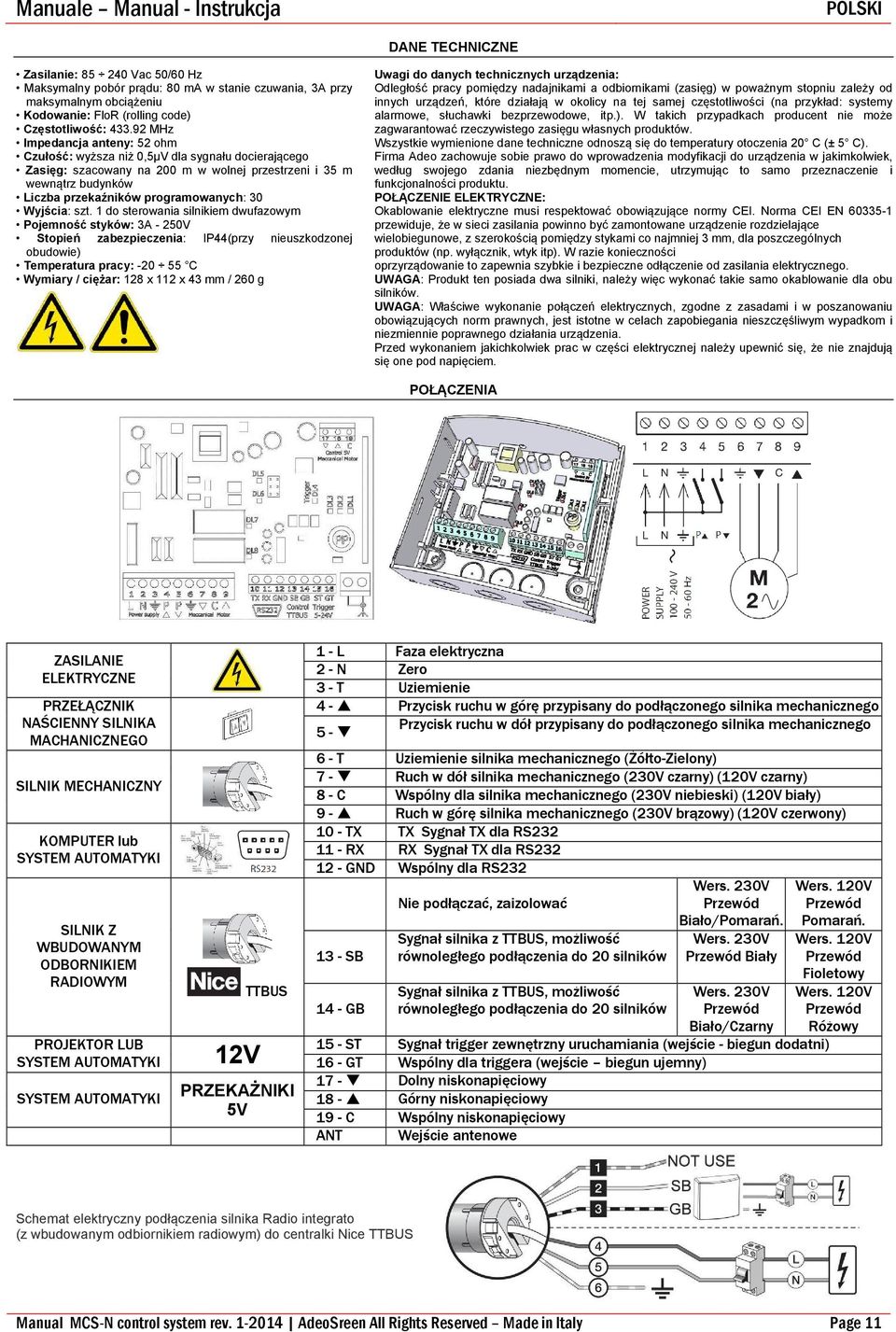 92 MHz Impedancja anteny: 52 ohm Czułość: wyższa niż 0,5μV dla sygnału docierającego Zasięg: szacowany na 200 m w wolnej przestrzeni i 35 m wewnątrz budynków Liczba przekaźników programowanych: 30