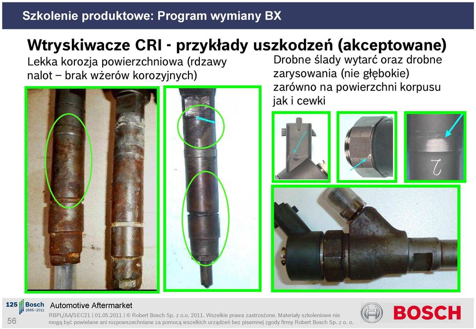 korozyjnych) Drobne ślady wytarć oraz drobne zarysowania