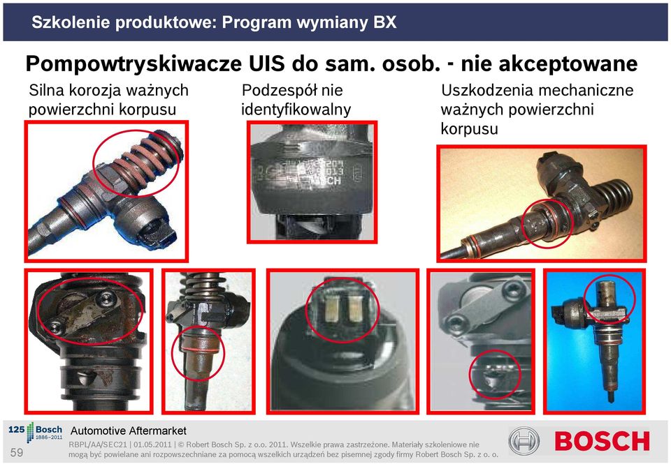 powierzchni korpusu Podzespół nie