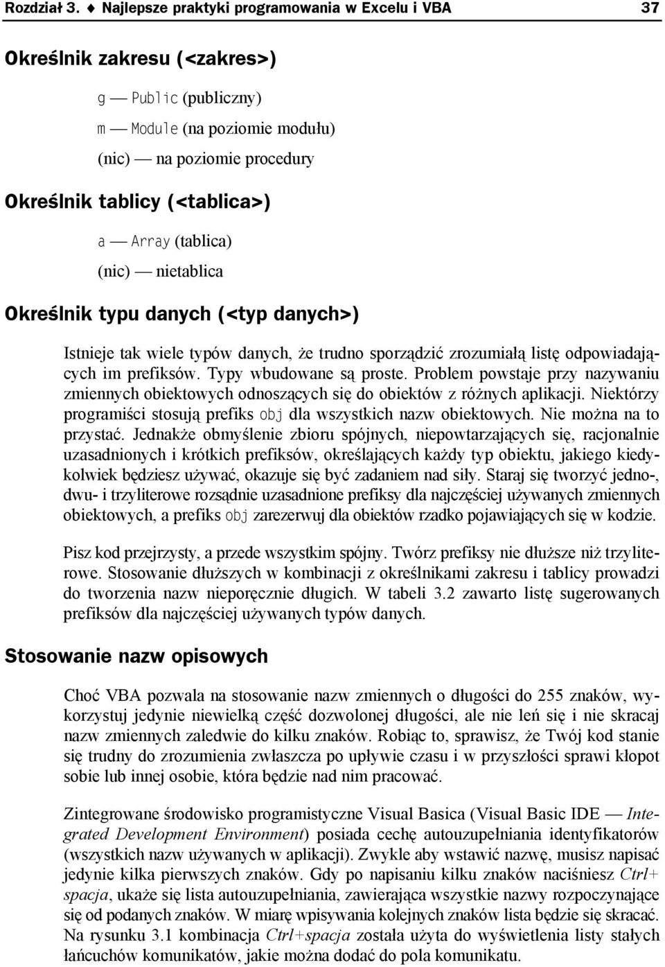 (tablica) (nic) nietablica Określnik typu danych (<typ danych>) Istnieje tak wiele typów danych, że trudno sporządzić zrozumiałą listę odpowiadających im prefiksów. Typy wbudowane są proste.