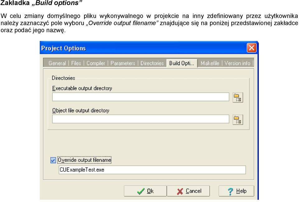 użytkownika należy zaznaczyć pole wyboru Override output