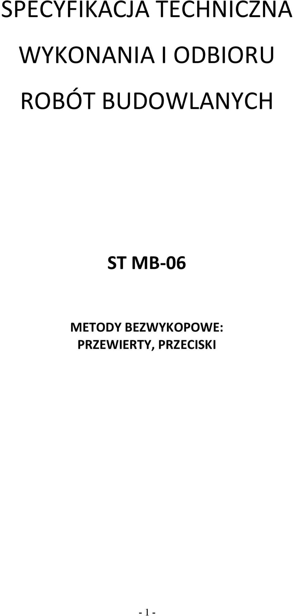 BUDOWLANYCH ST MB-06 METODY