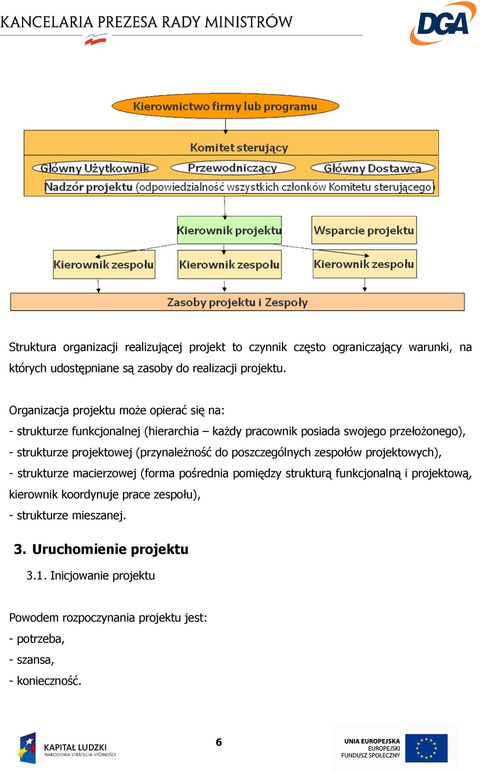 (przynaleŝność do poszczególnych zespołów projektowych), - strukturze macierzowej (forma pośrednia pomiędzy strukturą funkcjonalną i projektową, kierownik