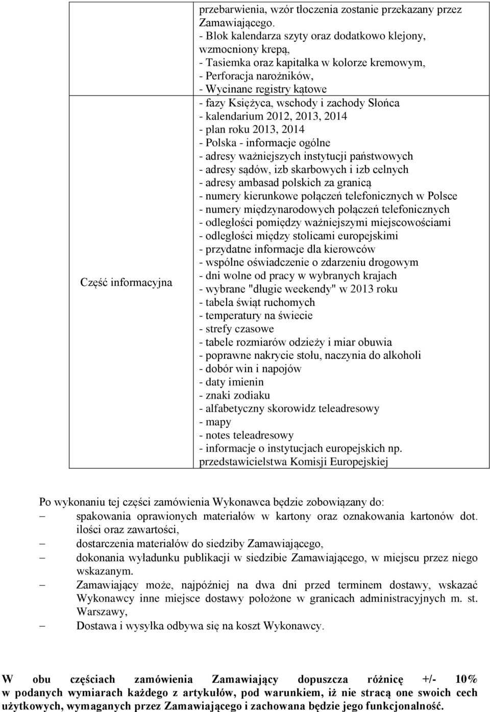 Słońca - kalendarium 2012, 2013, 2014 - plan roku 2013, 2014 - Polska - informacje ogólne - adresy ważniejszych instytucji państwowych - adresy sądów, izb skarbowych i izb celnych - adresy ambasad