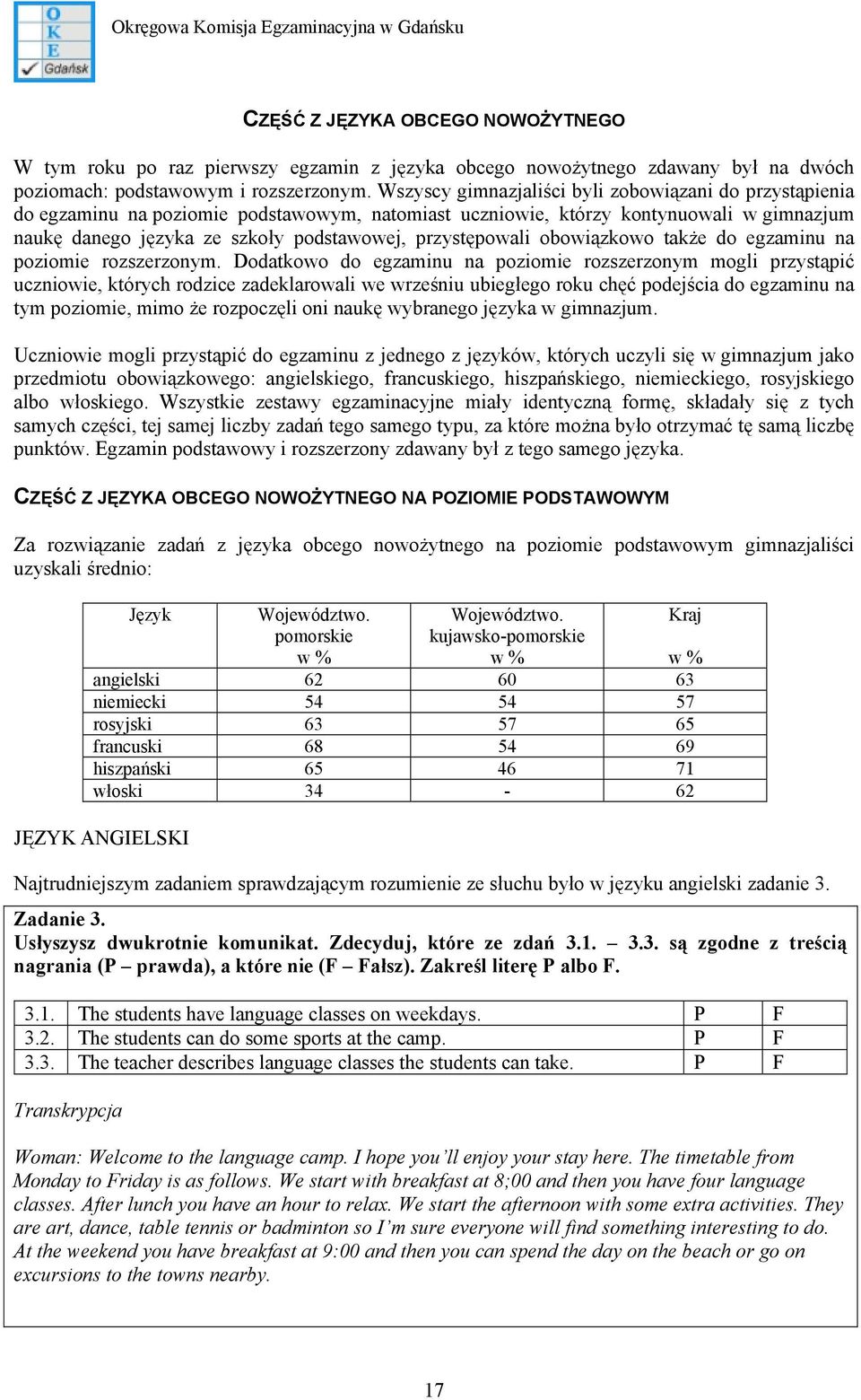 przystępowali obowiązkowo także do egzaminu na poziomie rozszerzonym.