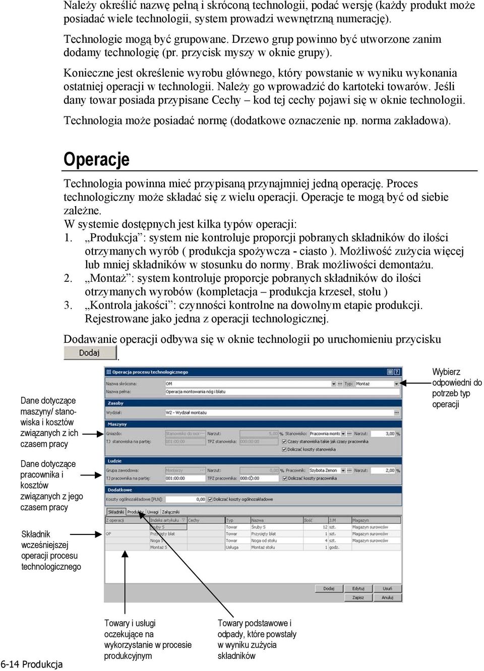 Konieczne jest określenie wyrobu głównego, który powstanie w wyniku wykonania ostatniej operacji w technologii. Należy go wprowadzić do kartoteki towarów.