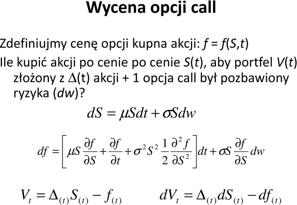 porfel V złożony z akcji opcja callbył pozbawiony