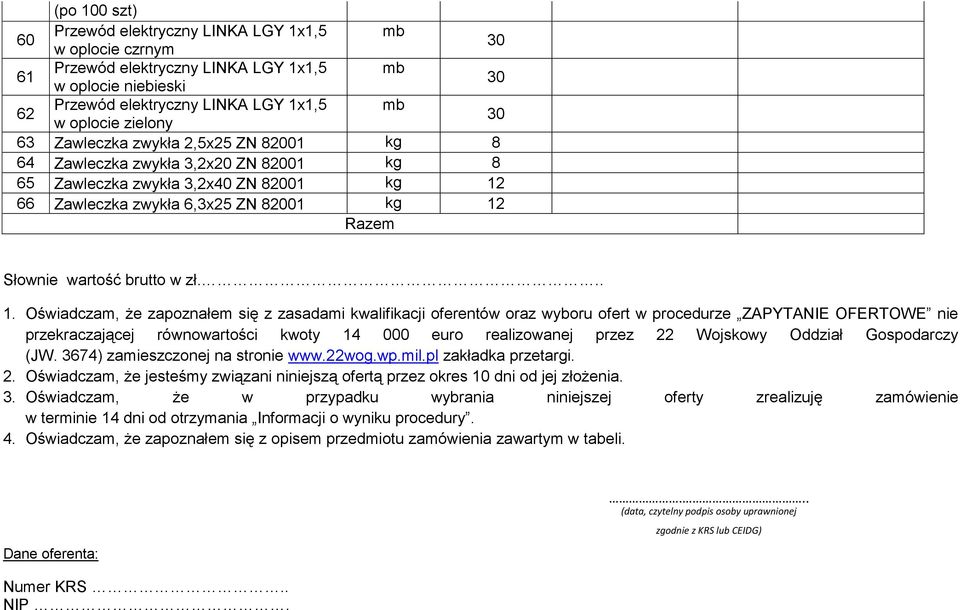 66 Zawleczka zwykła 6,x25 ZN 82001 kg 12