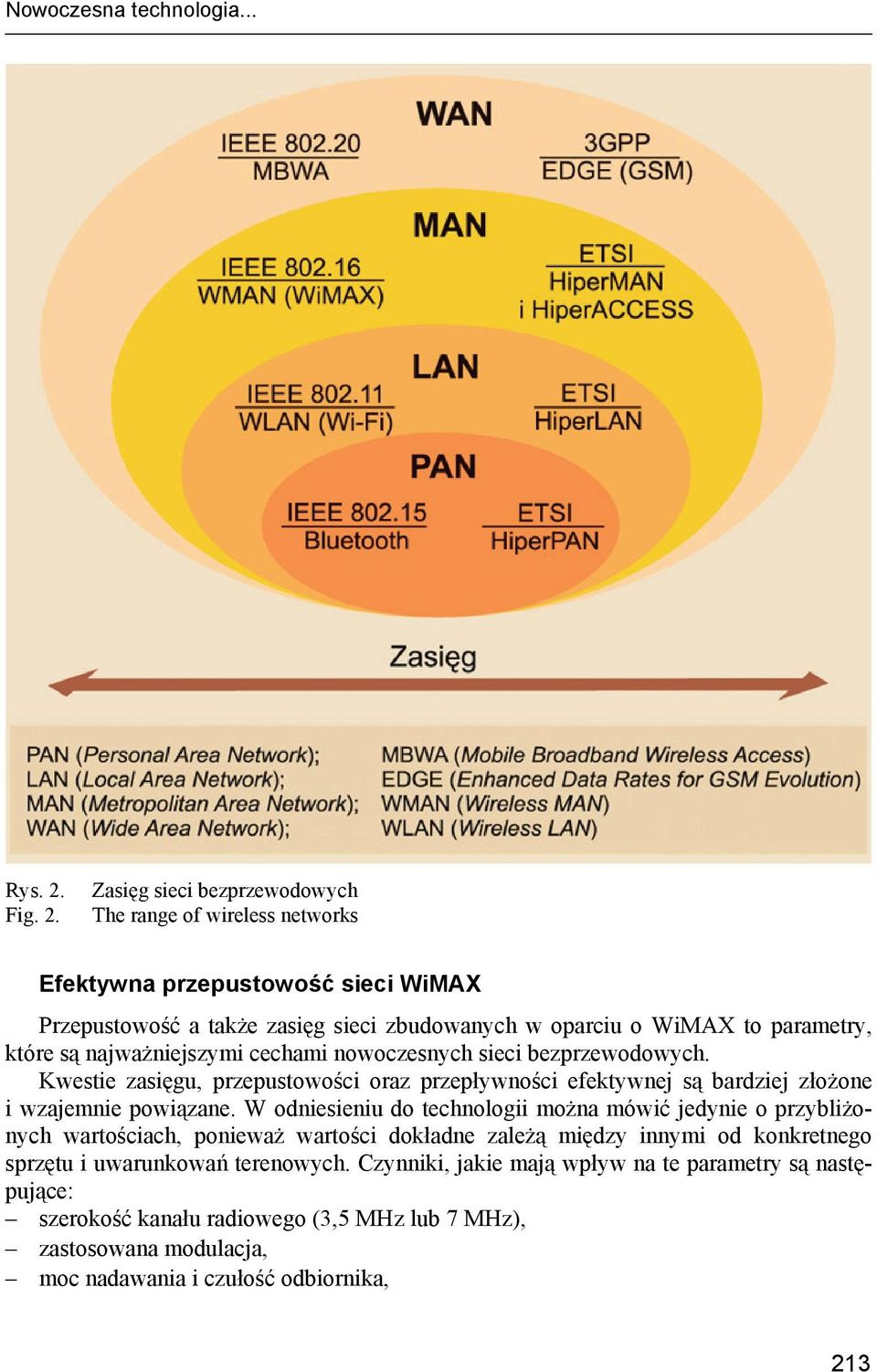 Zasięg sieci bezprzewodowych The range of wireless networks Efektywna przepustowość sieci WiMAX Przepustowość a także zasięg sieci zbudowanych w oparciu o WiMAX to parametry, które są