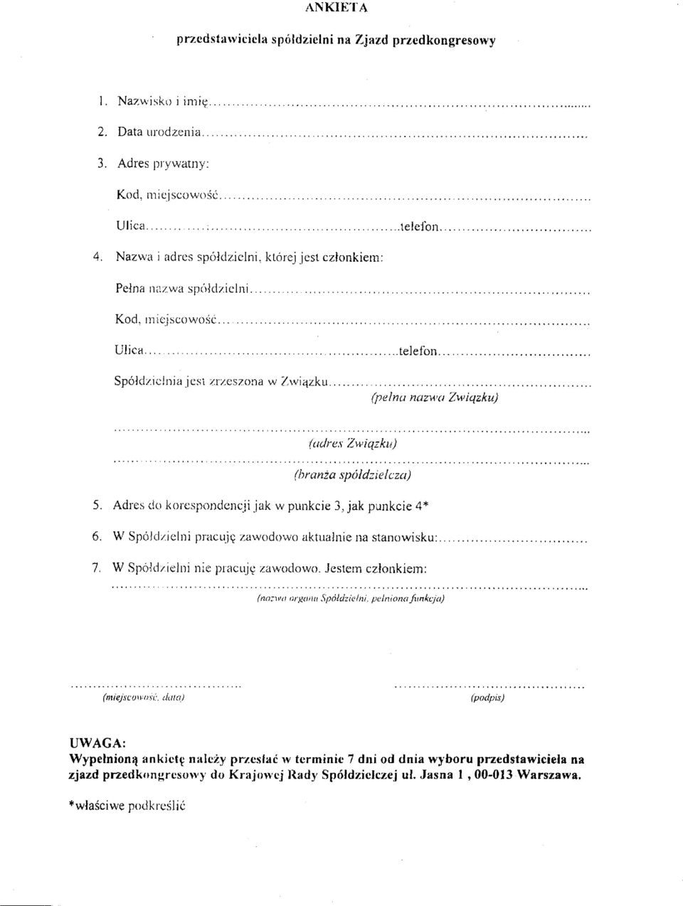 ...... (pe Inu rutza'a Zu, iqzktt) (udre.s Zv,iqzku) 1 i :,, rzr', p,; t i.i n t r',o ) 5. Adres cio kolcsponc{cnc.ji.jak w punkcie 3, jak punkcie 4+ 6.