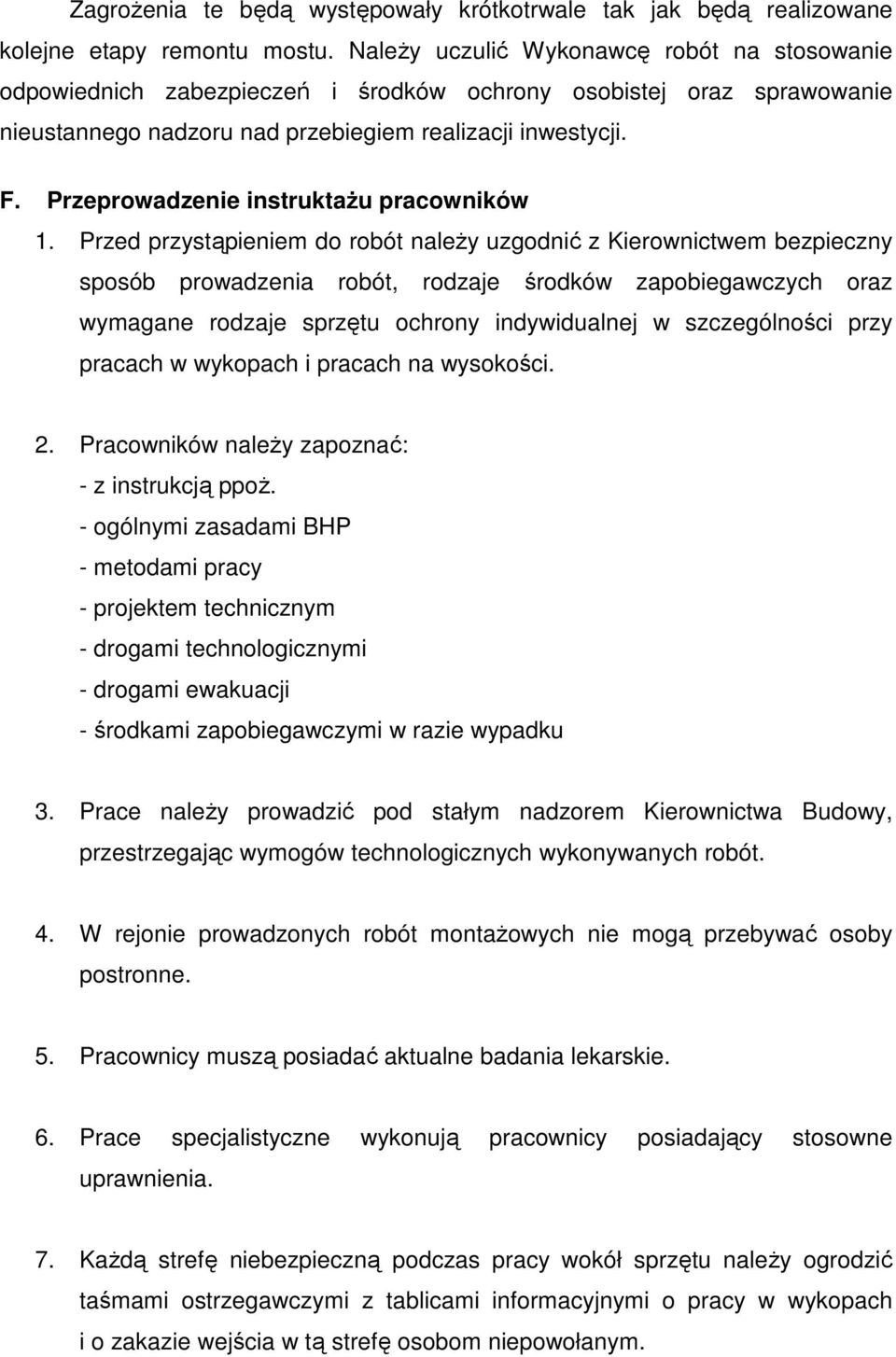 Przeprowadzenie instruktażu pracowników 1.