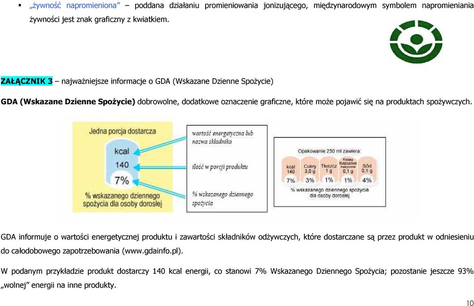 produktach spoŝywczych.