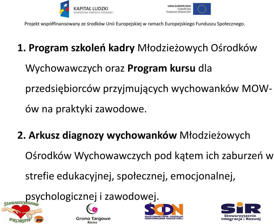 2. Arkusz diagnozy wychowankówmłodzieżowych Ośrodków Wychowawczych pod kątem ich