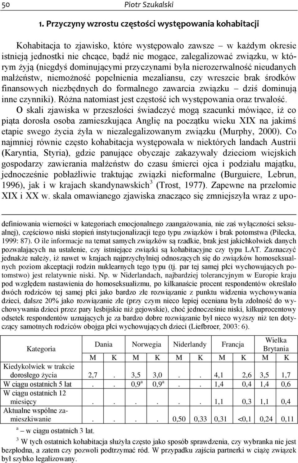 żyją (niegdyś dominującymi przyczynami była nierozerwalność nieudanych małżeństw, niemożność popełnienia mezaliansu, czy wreszcie brak środków finansowych niezbędnych do formalnego zawarcia związku