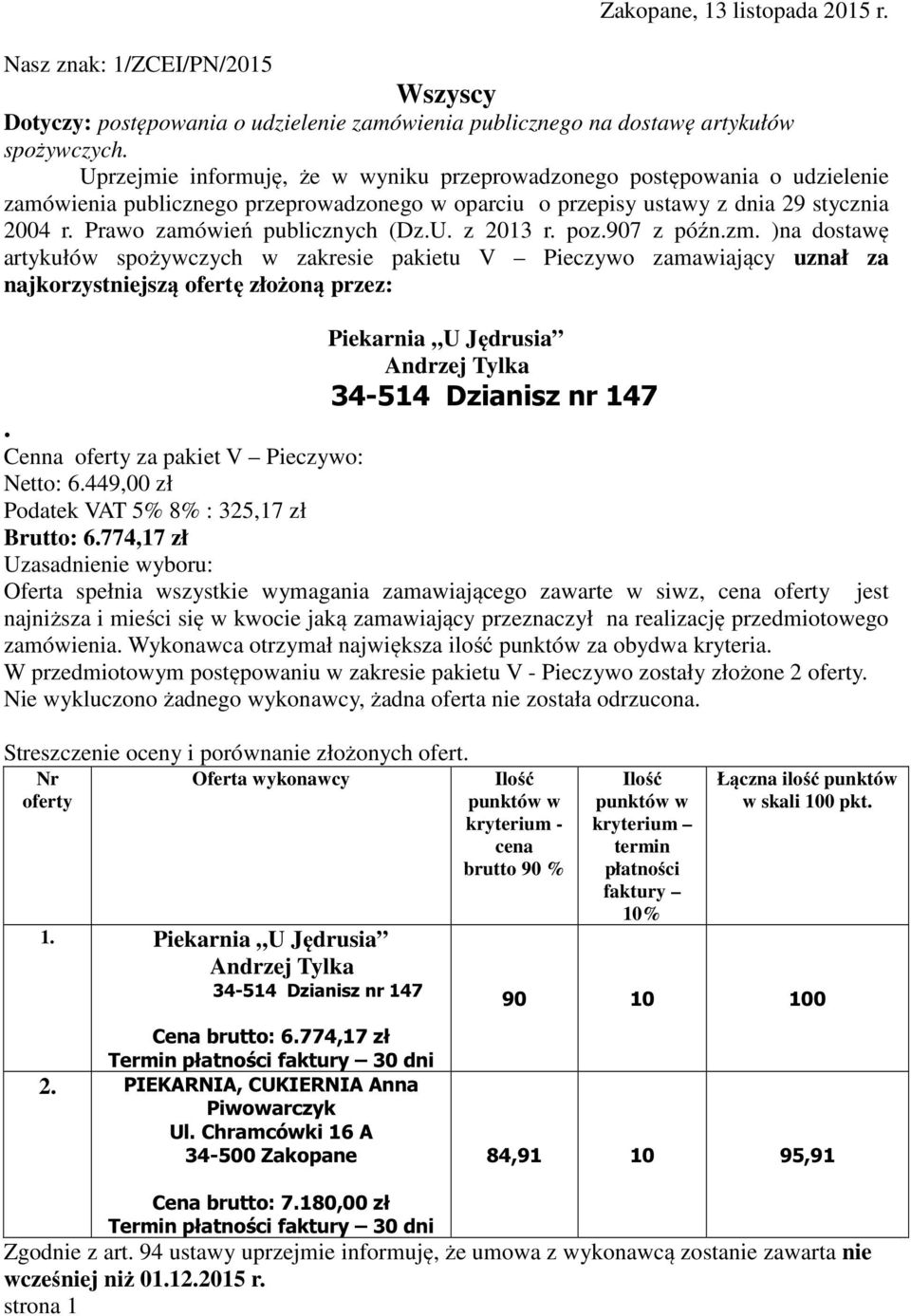 Prawo zamówień publicznych (Dz.U. z 2013 r. poz.907 z późn.zm.