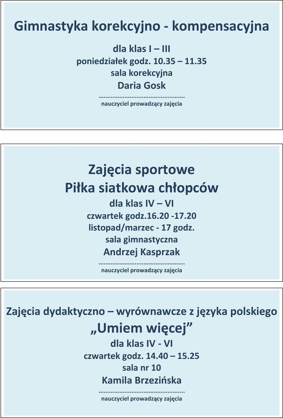 godz.16.20-17.20 listopad/marzec - 17 godz.