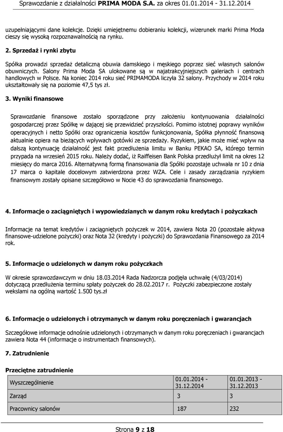 Salony Prima Moda SA ulokowane są w najatrakcyjniejszych galeriach i centrach handlowych w Polsce. Na koniec 2014 roku sieć PRIMAMODA liczyła 32 salony.